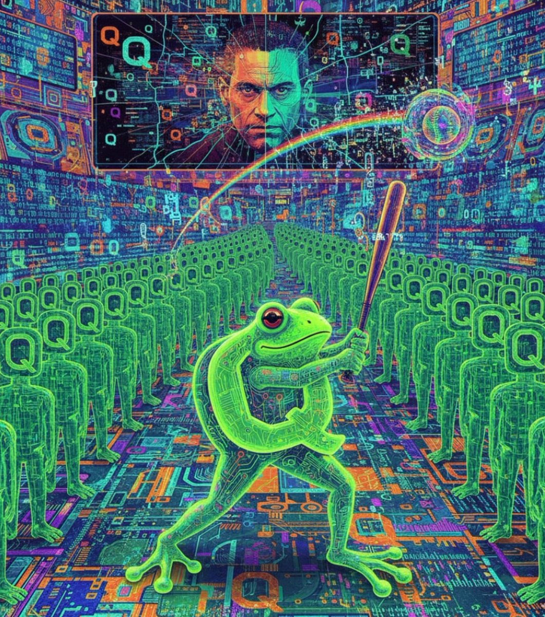 AaronMulford's tweet image. The algorithm just hits different... Here&apos;s a algo THUMPER: The Line is the Lesson. Every wait is a calculation. Data streams, futures bloom. Are you in the Queue or are you the Solution? 
\mathbf{E} = \mathbf{Q}^{2}
Play Ball! 🐸⚾️