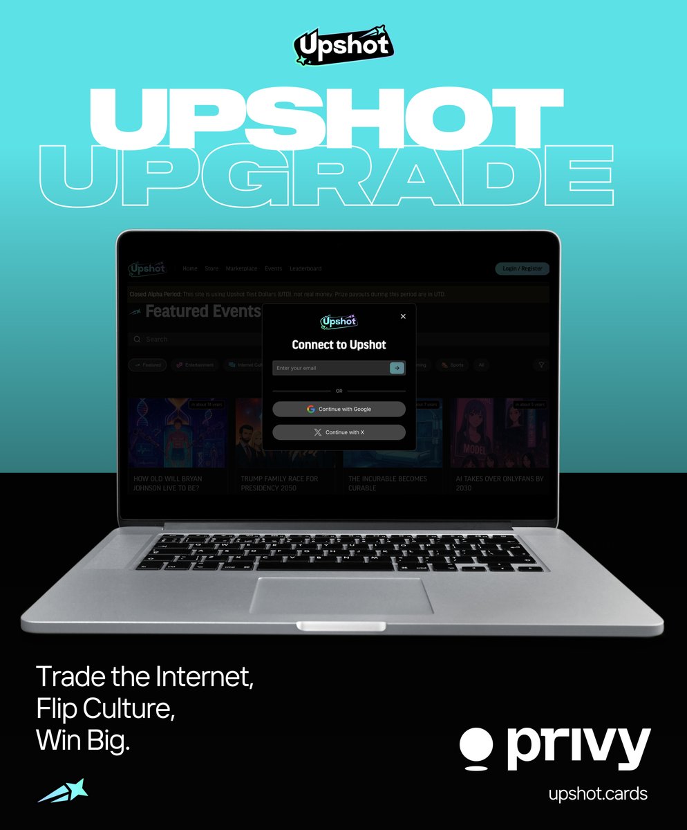 Upshot just got a serious Upgrade.

We’ve officially integrated <a href="/privy_io/">Privy</a>, the fastest and most seamless way to onboard.

You can now sign up in just one click using email, phone, or social login - compatible across SOL, ETH, Base, Monad &amp; more.

A smooth, safe, and fully