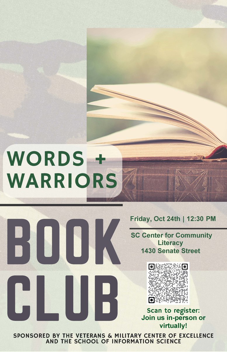 Join us this Friday for our next Words + Warriors!