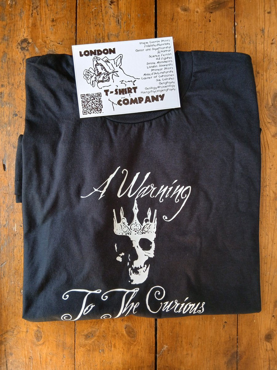 Love a good ghost story this time of year. 👻

M.R. James Ghost Story inspired design. 'A Warning to the Curious' T-Shirt 👑💀

#mrjames #ghosts #literature #ghoststories #skull #ghosttshirt #haunting #horror #Halloween #christmasghoststories #eerie #booklover📚