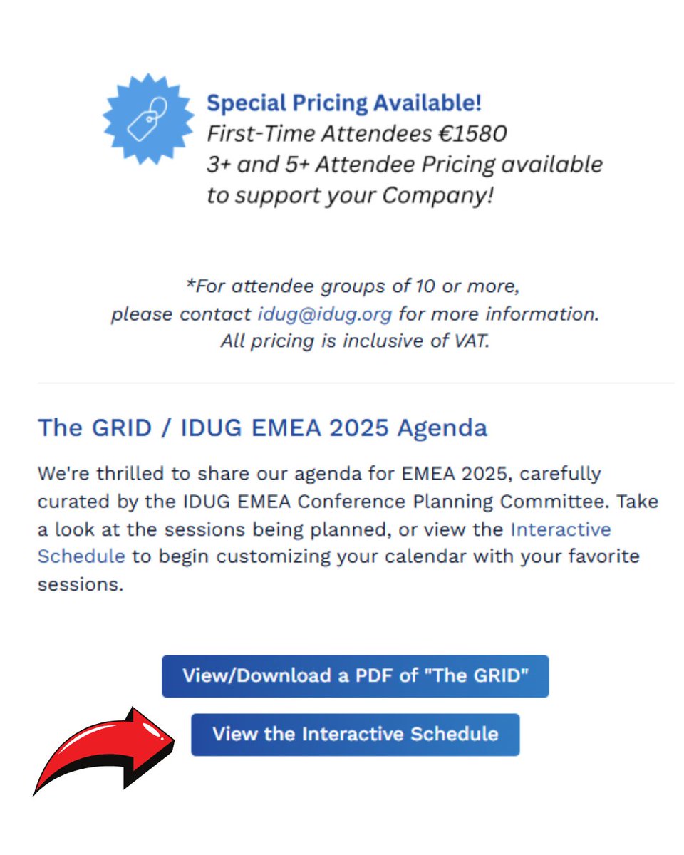 IDUGDb2's tweet image. Attendees, start planning your calendar for next week! The IDUG #EMEA25 Interactive Schedule is now online at idug.org/events/emea-20…. If you haven&apos;t yet registered, there&apos;s still time. The countdown to Dusseldorf is on!