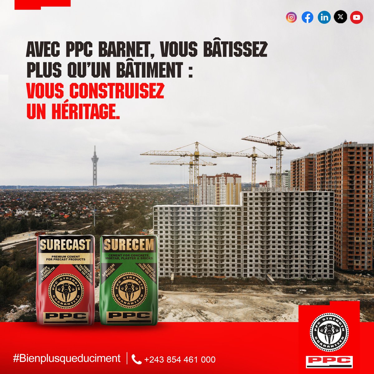 Construire, c’est transmettre.
Chaque maçon, chaque entrepreneur laisse une empreinte dans la ville, dans l’histoire.

Avec PPC Barnet, vous bâtissez plus qu’un bâtiment : vous construisez un héritage.

#BienPlusQueDuCiment #PPCBarnet #rdc #construiredurable