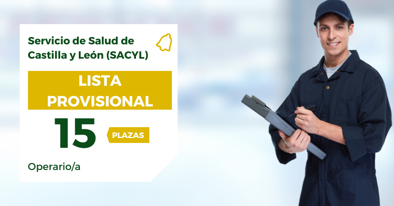 🔔 ¡Se publica la lista provisional de las 15 plazas de Operario de Servicios Administrativa del Servicio de Salud de Castilla y León (SACYL)!

👉 Más información en: mad.es/oposiciones/22…