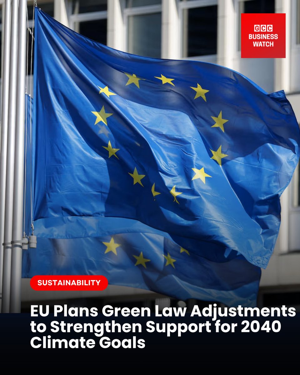 EU to revise green laws to boost support for 2040 climate goals  #EU #ClimateAction

الاتحاد الأوروبي يعتزم تعديل القوانين البيئية لدعم أهداف المناخ 2040 #الاستدامة
Read the Full Story: 
gccbusinesswatch.com/news/eu-plans-…