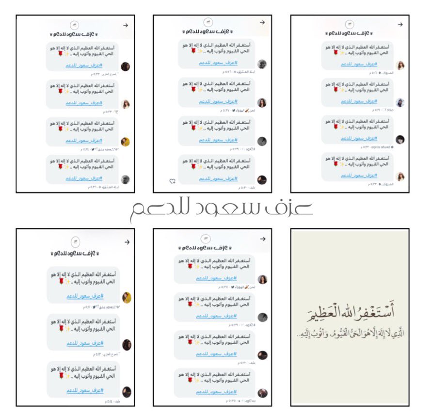 أستغـفر الله العظيم الـذي لا إله إلا هو
 الحي القـيوم وأتوب إليه ..✨🌹

            #عزف_سعود_للدعم