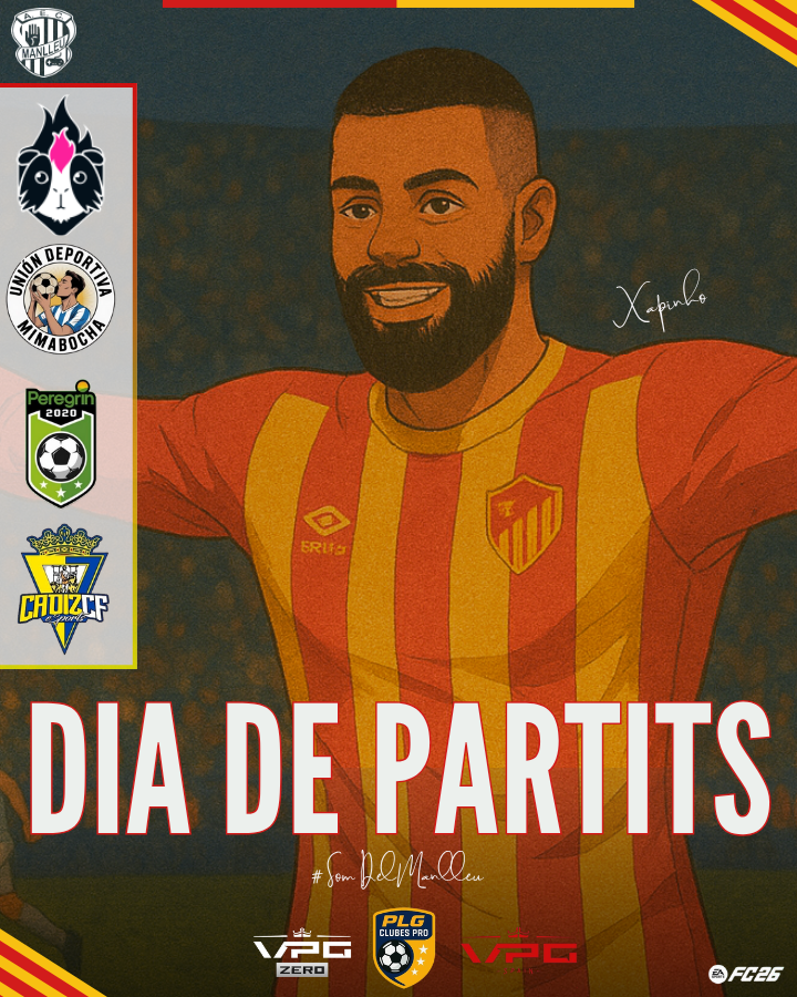 #EAFC26 𝐃𝐈𝐀 𝐃𝐄 𝐏𝐀𝐑𝐓𝐈𝐓𝐒

🏆 |<a href="/VPG_Spain/">Virtual Pro Gaming España</a>
🆚 | <a href="/GuineaPinkClub/">Guinea Pink 🏳️‍🌈</a> 
⏰ | 22:20H

🏆 | @PLGeFootBall 
🆚 | <a href="/UDmimabocha/">UD Mimabocha</a> 
⏰ | 22:40H

🏆 | <a href="/VPG_Spain/">Virtual Pro Gaming España</a> 
🆚 | <a href="/PRGRN_eSports/">Peregrín eSports</a> 
⏰ | 23:00H

🏆 | <a href="/VPG_Spain/">Virtual Pro Gaming España</a> 
🆚 | <a href="/Cadiz_CFESports/">Cádiz CF eSports</a> 
⏰ | 23:20H

#SomDelManlleu
