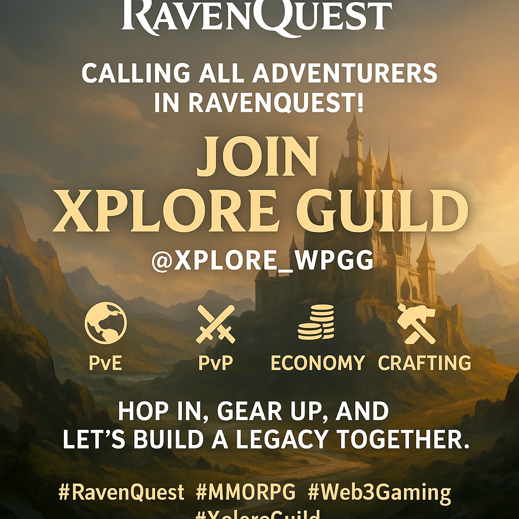 ⚔️ Calling all adventurers in RavenQuest!
Ready to explore, trade, and conquer with a guild that actually has your back? 🏰

Join Xplore Guild (<a href="/xplore_wpgg/">Xplore</a>) — where teamwork meets treasure.

🌍 PvE • PvP • Economy • Crafting

💬 Hop in, gear up, and let’s build a legacy