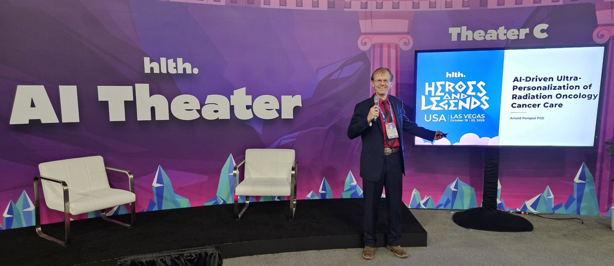 UTSW_RadOnc's tweet image. Our Associate Vice Chair for Strategic Initiatives and Capital Investments, Dr. @ArnoldPompos, recently spoke at the @HLTHEVENT Conference in Las Vegas. His talk was titled, &quot;AI-Driven Ultra-Personalization of Radiation Oncology Cancer Care.&quot;
