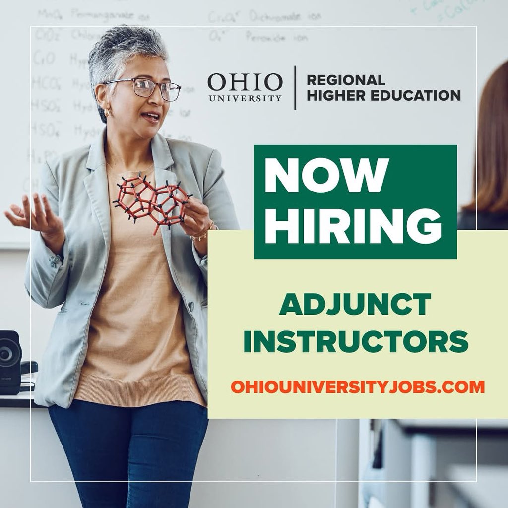 Join Our Team of Bobcat Educators!
 
Ohio University Lancaster is seeking passionate and dedicated adjunct instructors to share their expertise and inspire the next generation of learners.
 
🔗 View all current openings and apply today: tinyurl.com/3v6tjbmc
 
#ForeverOHIO