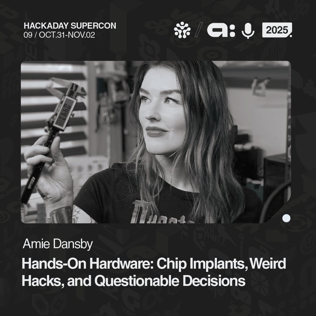 hackaday's tweet image. Here's another round of our #HackadaySuperconference2025 Speakers!
1️⃣ Amie Dansby blends cosplay, code, and creativity into a career that defies convention. With early roots in game development at Marvel Studios and now a senior software engineer at Microsoft, Amie’s work spans…