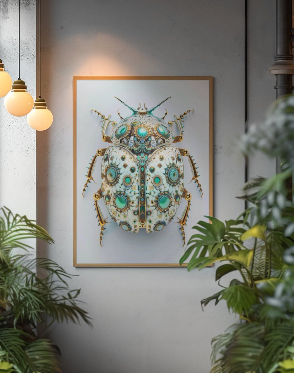 When nature decides to accessorize. Prints in our Etsy shop, ready to make your space look like a Victorian curiosity cabinet. 
#EtsyGifts #InsectArt #OrnamentalNature 
cybermonkstudio.etsy.com/listing/434428…
