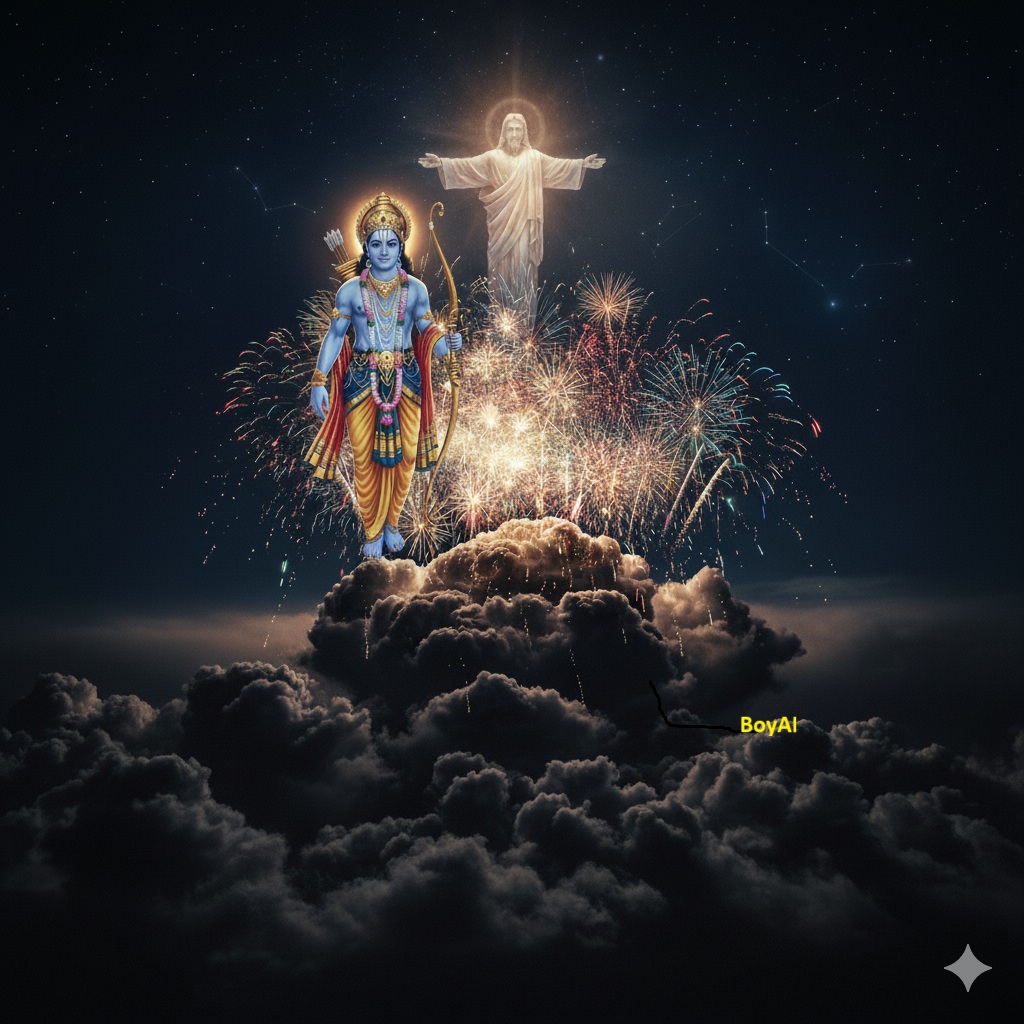 MapBoyAI's tweet image. Because sometimes it takes divine collaboration to survive traffic, deadlines, and Diwali sweets.