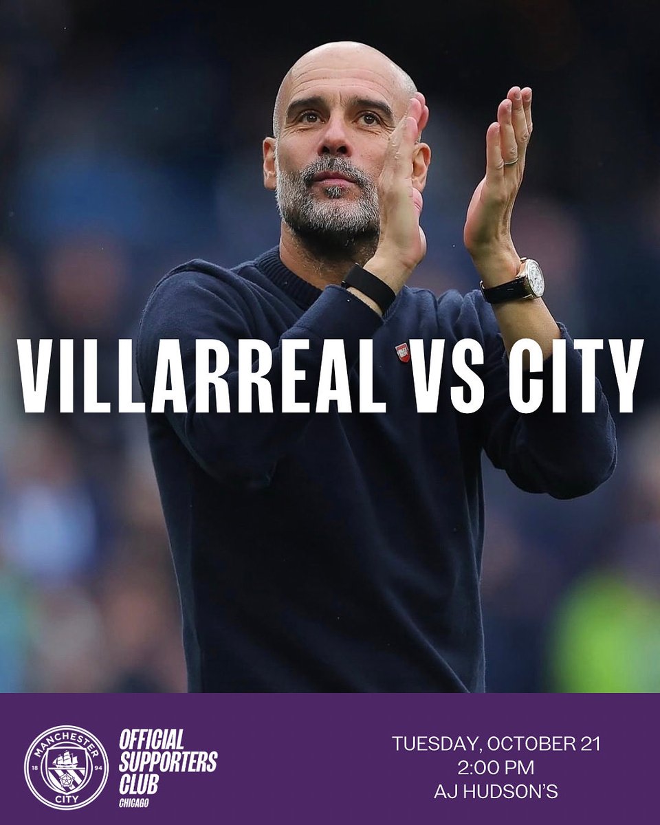 ChicagoMCFC's tweet image. Champions League day! If you fancy it, you can catch City’s 2 pm clash vs Villarreal at @ajhudsons 🤩