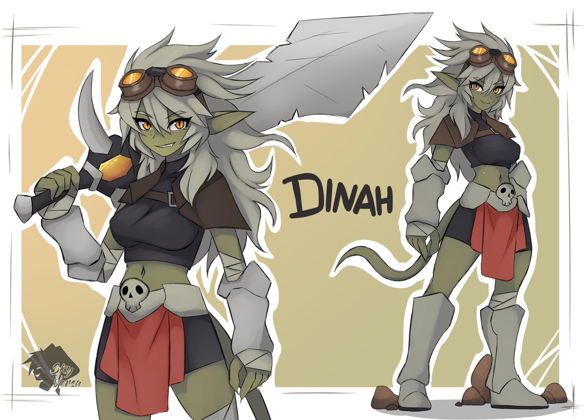 SkyVersa's tweet photo. Goblin oc go brrr~ New character of mine. The female goblin Dinah!
#ocart #goblingirl https://t.co/L2dpXTbScf