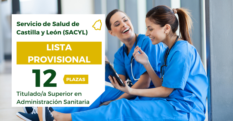 🔔 ¡Se publica la lista provisional de las 12 plazas de Titulado/a Superior en Administración Sanitaria del Servicio de Salud de Castilla y León (SACYL)!

👉 Más información en: mad.es/oposiciones/12…