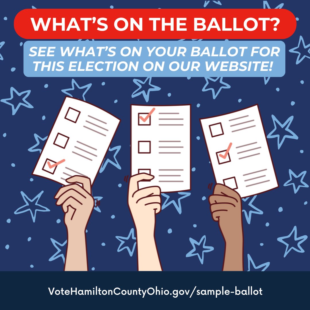 Interested in seeing what your ballot will look like before you get to the polls? Find out at VoteHamiltonCountyOhio.gov/sample-ballot.