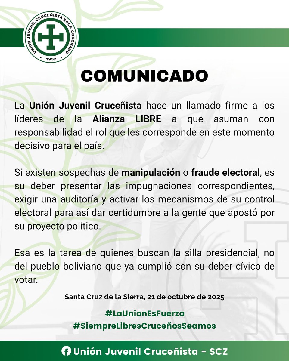 Union Juvenil Cruceñista tweet media