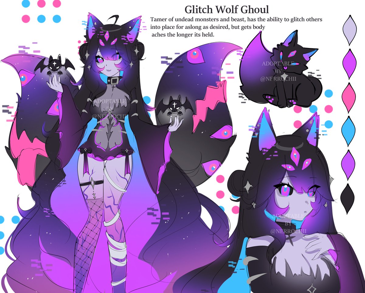 Glitch Wolf Ghoul🩷👻 $130 

- (+$50 to render / +$190 for vtuber model )
- comes w bust sketch + mascot
- changes can be requested
- commercial rights included

likes + rts appreciated 𐔌՞. .՞𐦯 !!
 info below ₊⊹⁀➴