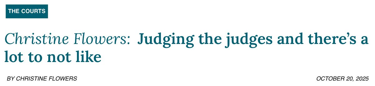PAGOP's tweet image. 🚨 When Judges Become Activists, Pennsylvanians Lose 🚨

In her latest column for Broad + Liberty, Christine Flowers warns that three of the current justices on the Pennsylvania Supreme Court, rather than serving as impartial judges of the law, have turned their campaigns into…