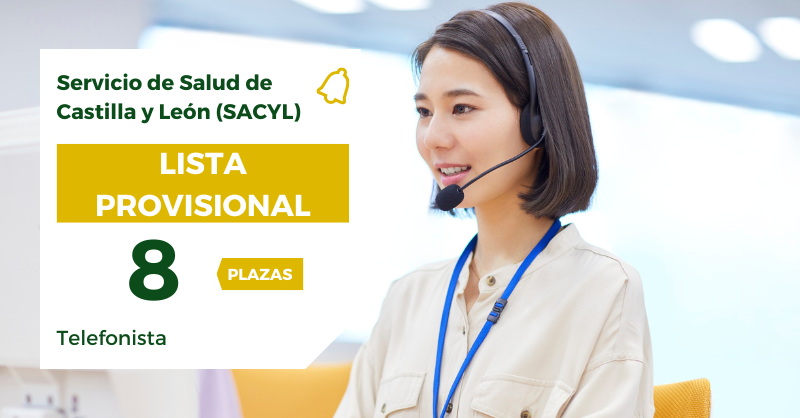 🔔 ¡Se publica la lista provisional de las 8 plazas de Telefonista del Servicio de Salud de Castilla y León (SACYL)!

👉 Más información en: mad.es/oposiciones/12…