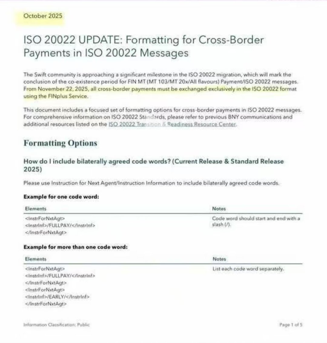 LitterFoer_357's tweet image. 🚨假的!#PI 友勿信勿传播!
一切以官方公告为准!
👉 ISO 20022标准:是金融业通用的信息交换格式,旨在提升系统间通信效率。与Pi价值挂钩是偷换概念的行为。
👉2025年11月22日:这是国际金融通讯体系升级其报文标准的截止日期。与Pi币的进展或官方认可无任何关联。
#Web3 #DeFi #DEX #picoin