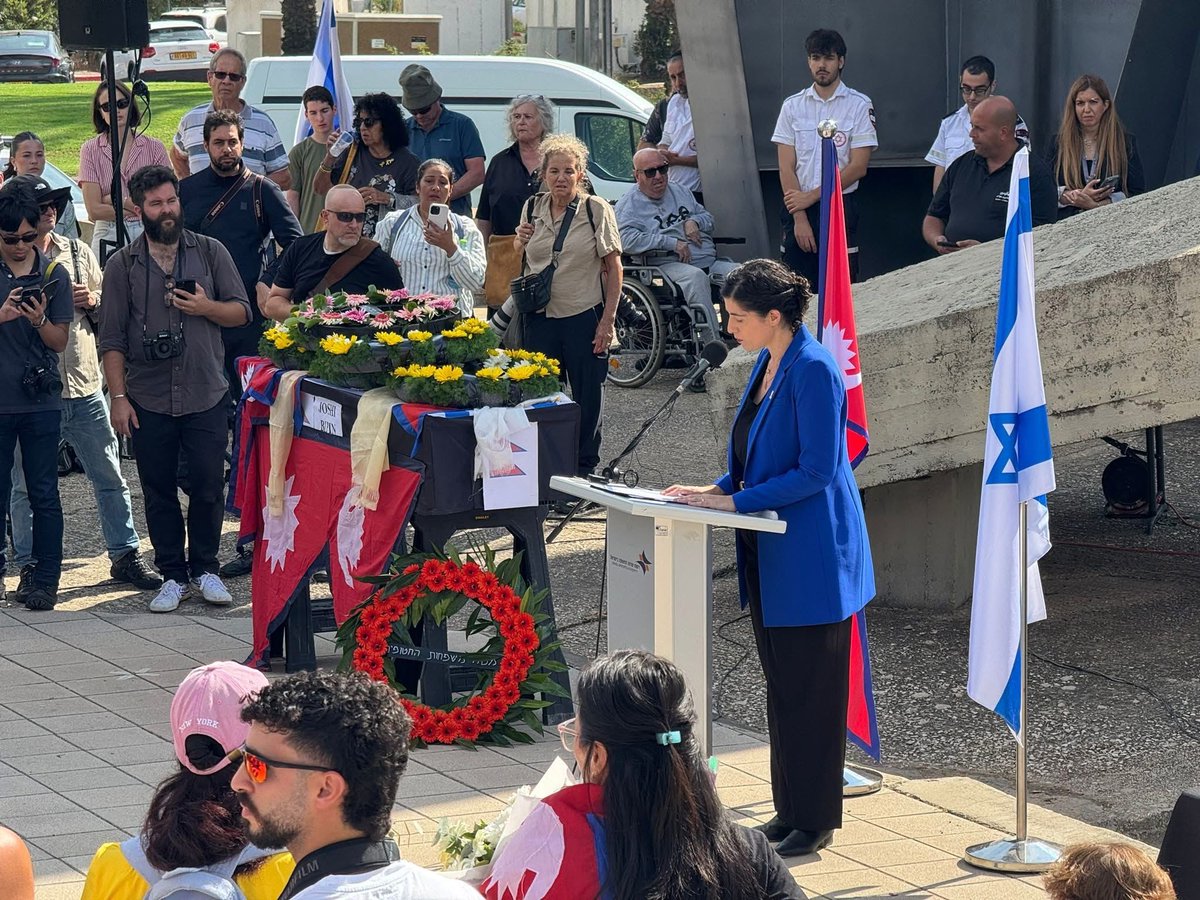 David Saranga (@davidsaranga) on Twitter photo Meeting the Ambassador of Nepal in South Africa to convey the condolences of the Israeli people after the murder of Bipin Joshi, a young Nepali student who came to ๐ฎ๐ฑ on behalf of <a href="/MASHAVisrael/">MASHAV Israel๐๏ธ</a> and was killed by Hamas in captivity shortly after October 7, 2023.
โMother, your Meeting the Ambassador of Nepal in South Africa to convey the condolences of the Israeli people after the murder of Bipin Joshi, a young Nepali student who came to ๐ฎ๐ฑ on behalf of <a href="/MASHAVisrael/">MASHAV Israel๐๏ธ</a> and was killed by Hamas in captivity shortly after October 7, 2023.
โMother, your