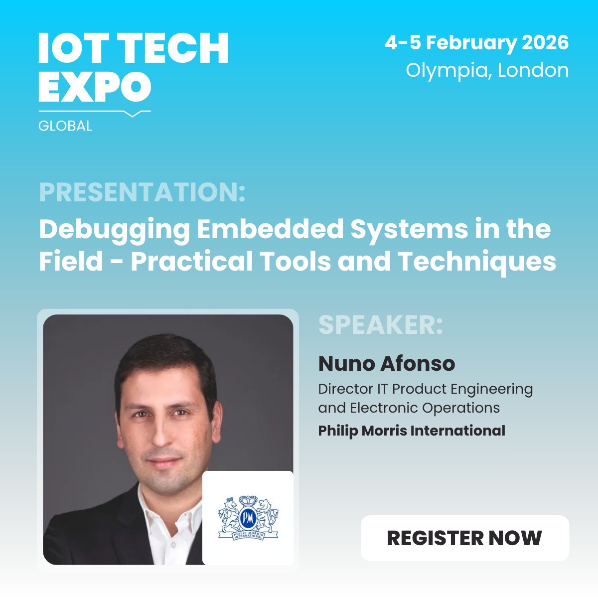 iottechexpo's tweet image. 🛠️ What does real-world debugging of embedded IoT systems look like?
At #IoTTechExpo (4-5 Feb), Nuno Afonso from @InsidePMI shares tools & techniques for diagnosing issues in the field, reducing downtime & building resilient devices.
🔗 iottechexpo.com/global/
#EmbeddedSystems