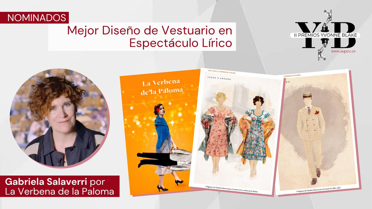 PremiosYBlake's tweet photo. Gabriela Salaverri nos traslada a una Verbena una verbena reimaginada en 1929: cortes, tejidos y accesorios de los años 20 para actualizar un clásico sin perder raíz, con estética “Roaring Twenties”.
#PremiosYvonneBlake #AAPEE #ElVestuarioComoHerramienta #DiseñoDeVestuario #VestuarioEscénico #Figurinismo #Vestuario #Lírico #Zarzuela #LaVerbenadelaPaloma #GabrielaSalaverri #CineCapitol #PremiosYvonneBlake2025 #PerisCostumes #AyuntamientoDeMadrid #MadridFilmOffice #OneShotHotels #NonStopStudios