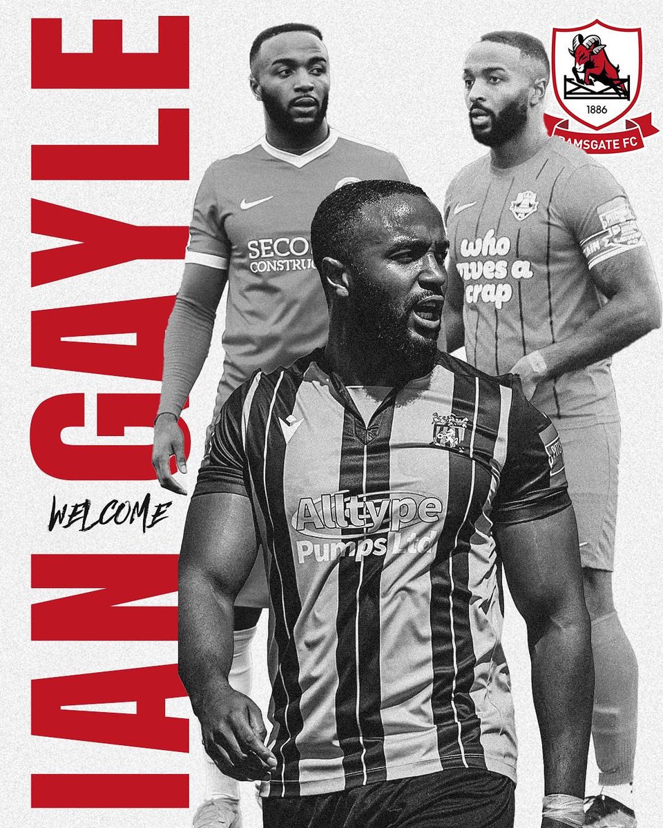 Ramsgate FC are delighted to announce the signing of Lewes FC captain, Ian Gayle. <a href="/IanGeorgeGayle/">Ian George Gayle ™</a> 

The experienced centre-back made 11 appearances for Lewes this season, scoring twice.

Gayle joined the Rooks from Folkestone Invicta, where he enjoyed a successful three-year