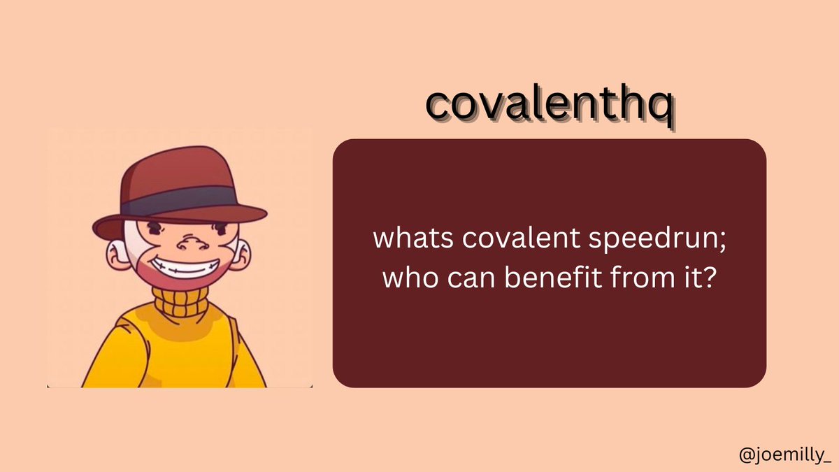 JoeMilly_'s tweet image. Covalent announced a speedrun platfrom; whats it about?
lets dive in-
@Covalent_HQ Speedrun is a learn-to-earn platform designed for Web3 builders.
It teaches developers how to use Covalentās Unified API to query and visualize on-chain data ā from wallet balances to NFT andā¦