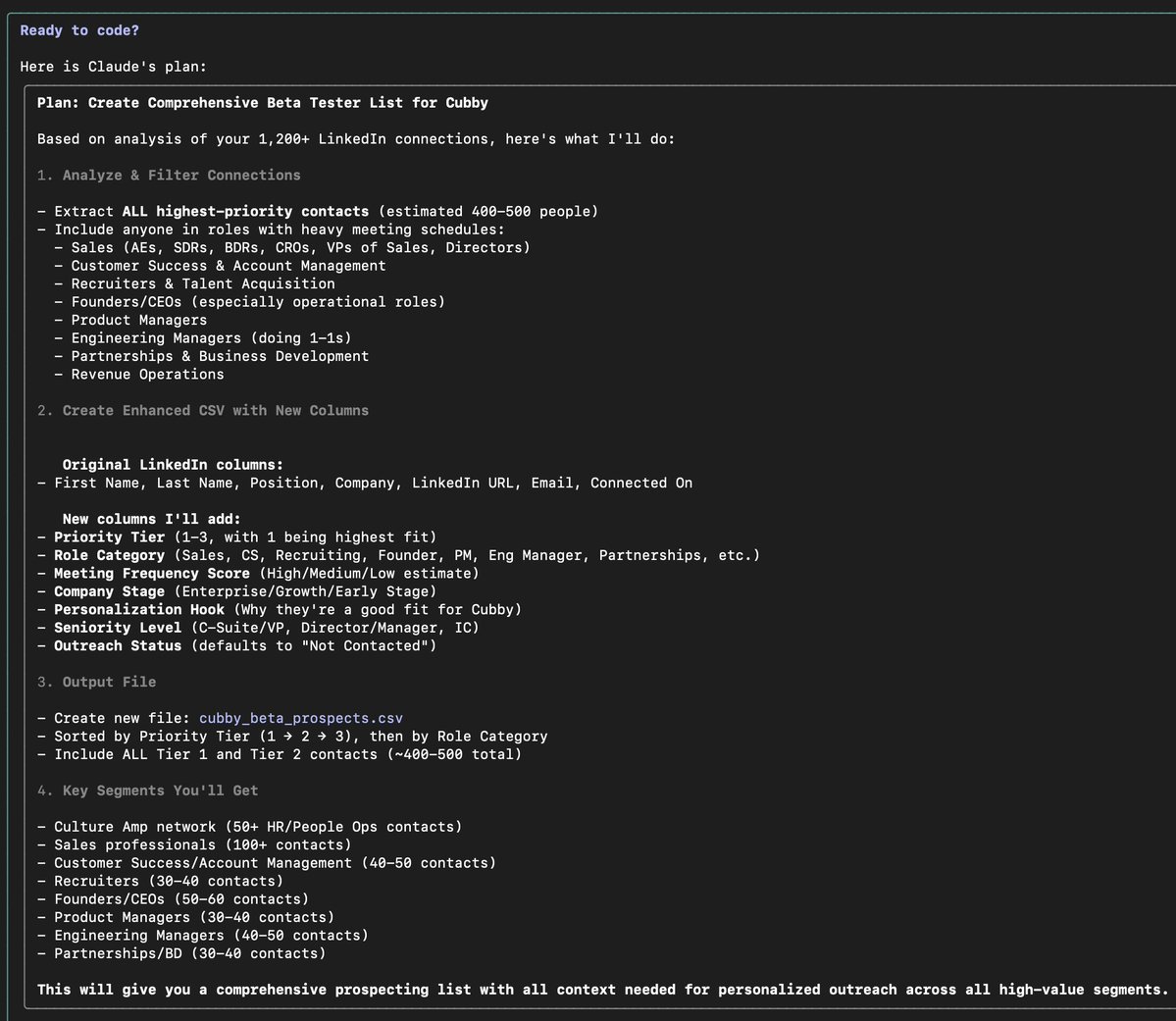 vibecodingguy's tweet image. Qualified leads in your existing network with Claude Code

The 2-step process no one talks about...

Request your LI data.
Let Claude Code do the rest.