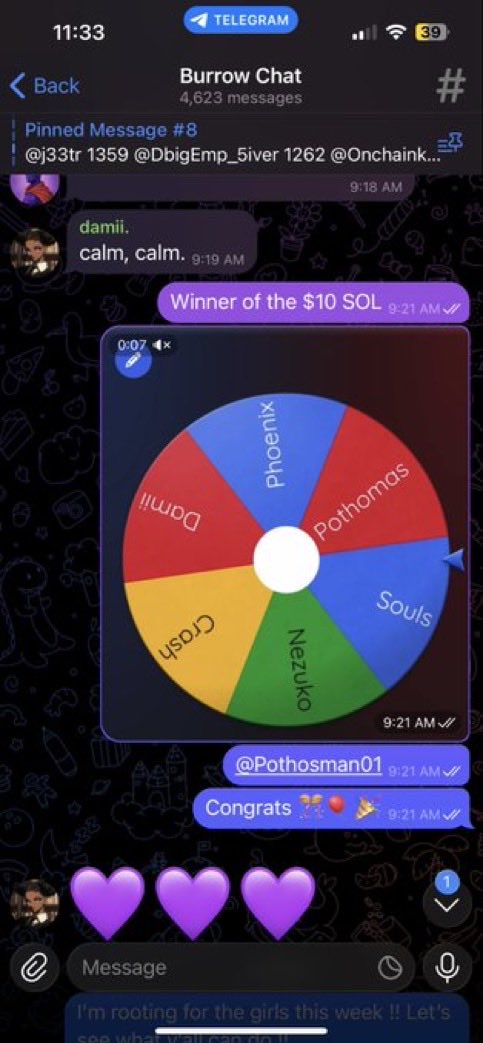 The Burrow; our community, is growing rapidly daily. 🥳

We dedicated a $100 weekly to allocate to active members in our Telegram as you can tell from the screenshots below. 

Question is, why aren't you there yet? 🤔

LINK - t.me/+CYqkm70ZRdwxM…