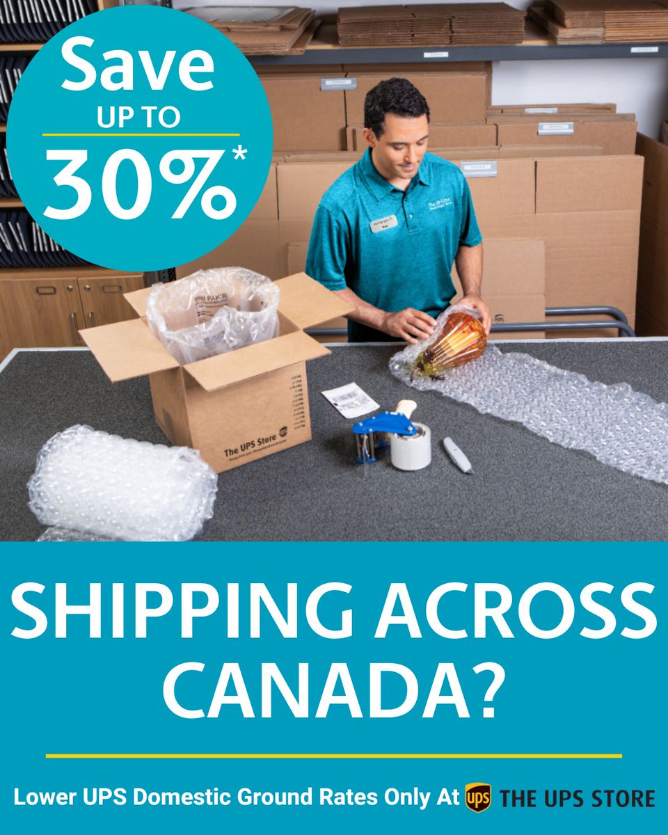 Sending gifts, care packages, or business orders across Canada? Right now, you can save up to 30% with UPS Domestic Standard at The UPS Store. Join our free Get More rewards program and save even more. theupsstore.ca/domestic-groun…

#shipping ⁣⁣#courier #delivery #parcel #express