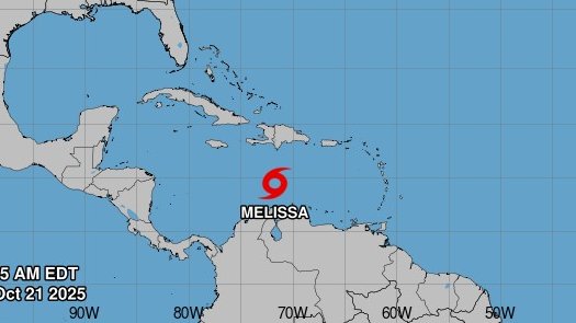 21/10/25- Se forma la Tormenta Tropical 𝐌𝐞𝐥𝐢𝐬𝐬𝐚 frente a La Guaria, en la costa oriental caribeña de Colombia🇨🇴. Melissa es el sistema N°13 de la temporada de huracanes 2025. Melissa tiene vientos máximos sostenidos de 82 km/h y se desplazaba hacia el 𝐨𝐞𝐬𝐭𝐞 a 22 km/h.