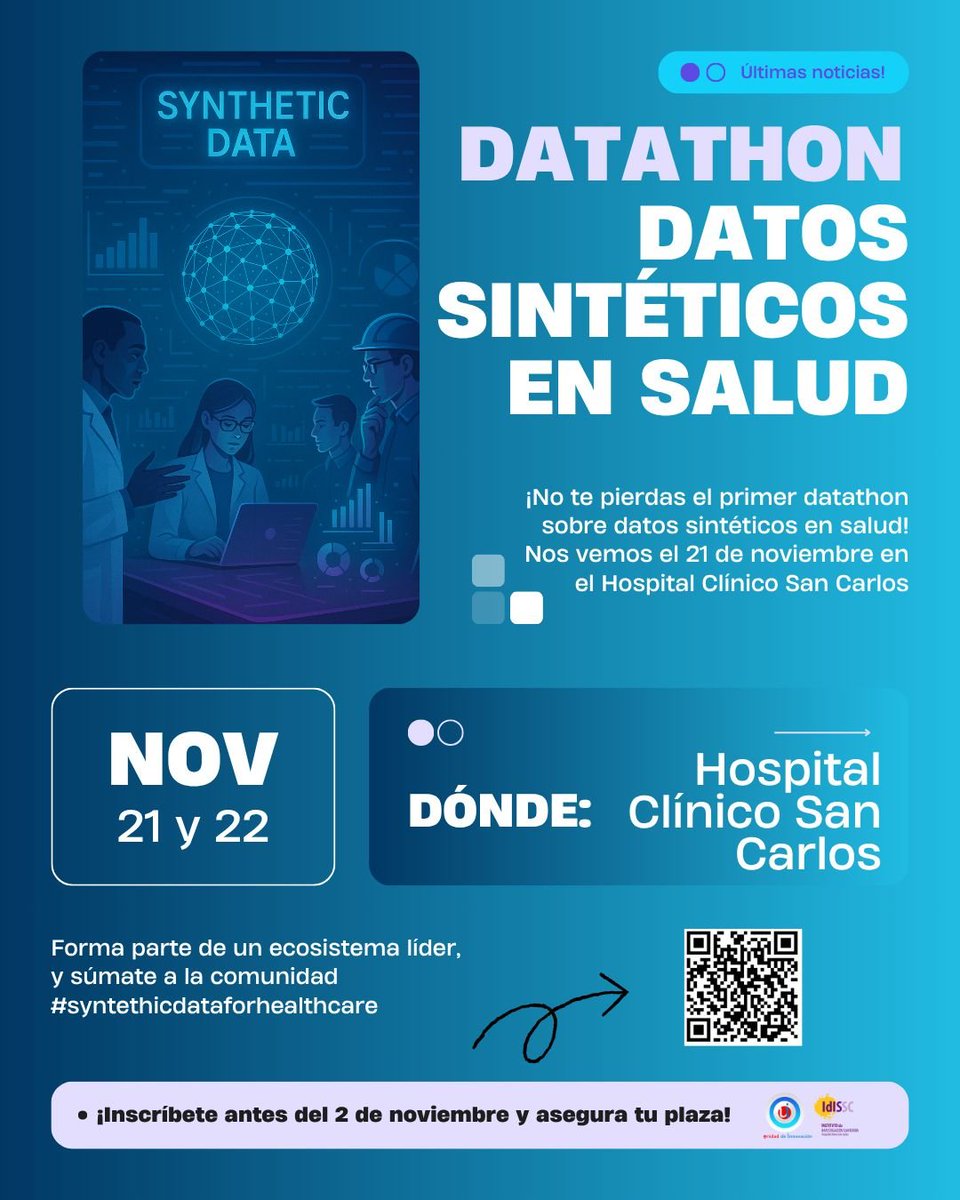 juliomayol's tweet image. Datos sintéticos, una nueva frontera en #IA
¡Únete! @IIS_IdISSC 
#syntheticdata #AI
