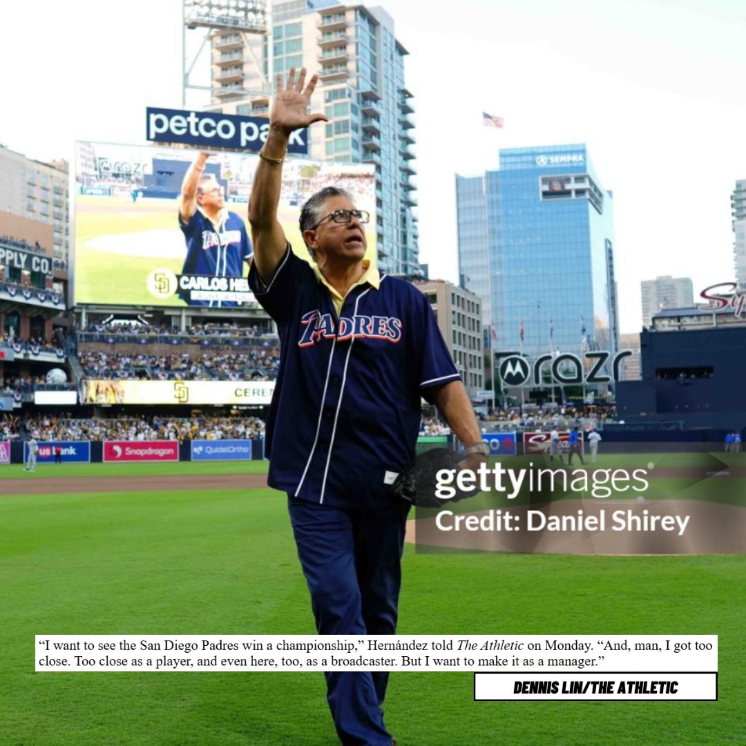 Carlos Hernandez hasn't reached out to AJ Preller directly to share his interest in managing but he would like to and is willing to coach if he can't manage the team.

Bench coach Brian Esposito spoke with Padres decision-makers on Monday. Pujols is scheduled to interview on