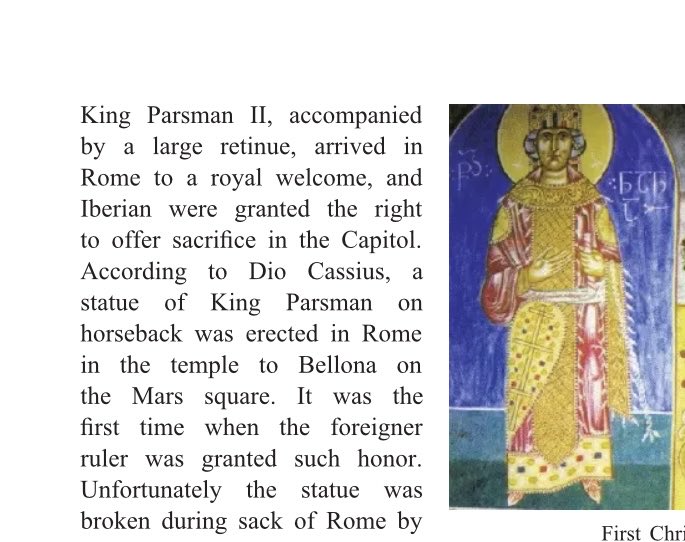 Romans build a statue of the Georgian King Pharasmanes II in Rome on the Mars square 

It was the first time a foreign King was given such honor by Rome 

The statue of the Georgian King was then later destroyed during the sack of Rome