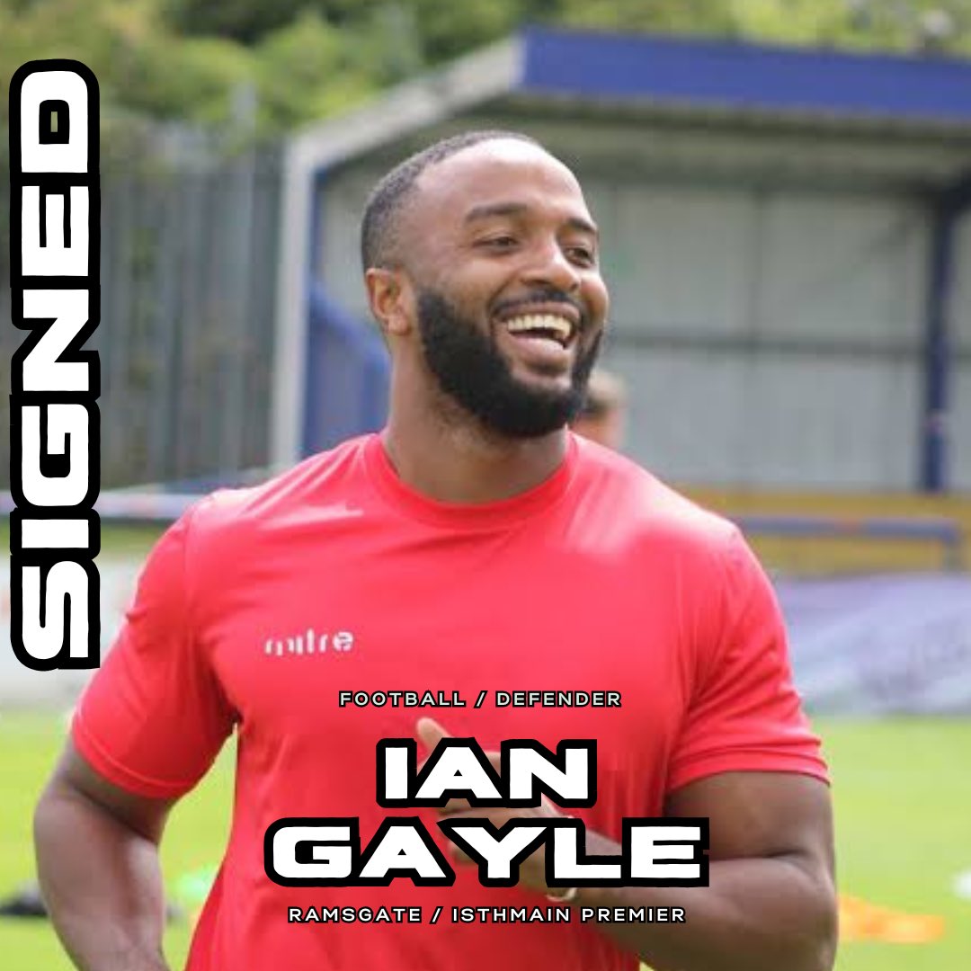 Ramsgate FC have confirmed in the last minutes that they have signed experienced defender Ian Gayle

He’s had experience in the higher division with St Albans,  Woking and Eastbourne 

Welcome to the club Ian 🤝✍️
