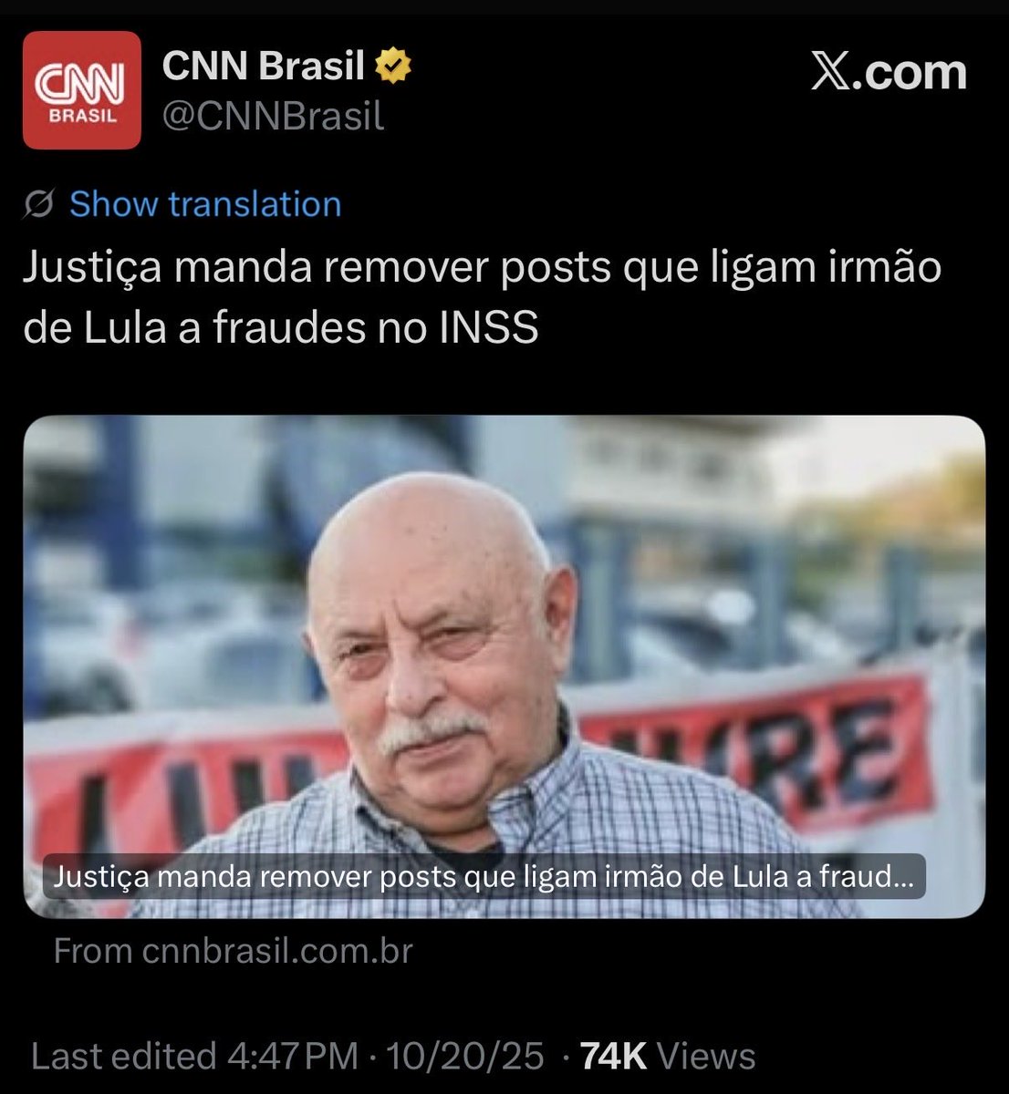 O sistema brasileiro já entrou no modo eleições 2026.
Infelizmente eles vão atrás de todo mundo que fale sobre os crimes da esquerda.
A hora da direita agir é agora. Pressão política e manifestações.
