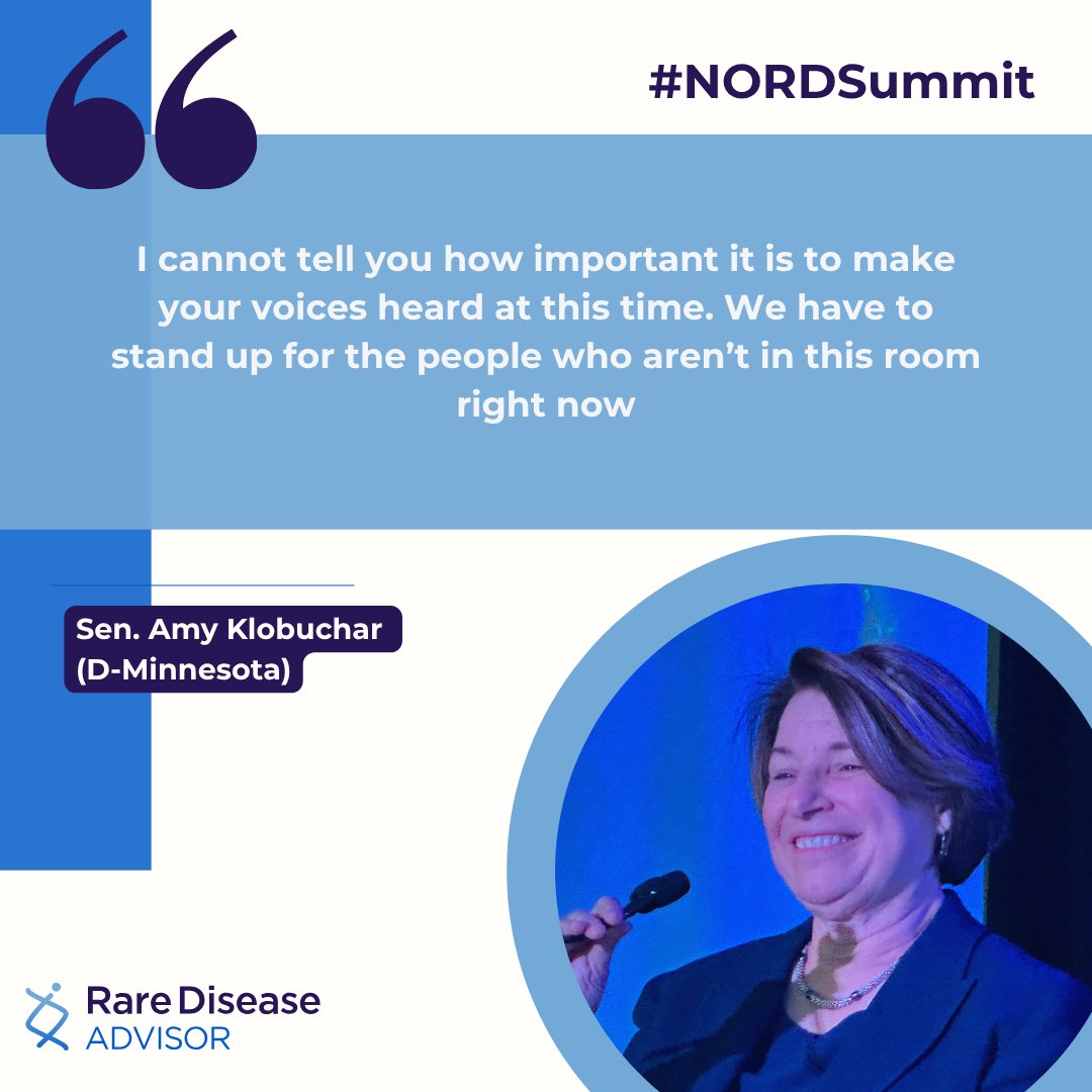 #NORDSummit: <a href="/SenAmyKlobuchar/">Senator Amy Klobuchar</a> (D-Minnesota), addressing the 2025 <a href="/RareDiseases/">National Organization for Rare Disorders (NORD)</a> Breakthrough Summit on Oct. 21 in Washington, D.C.

Image and quote taken by Senior Correspondent, <a href="/LLuxner/">Larry Luxner</a>. 

#RareDisease #MedTwitter #MedicalNews