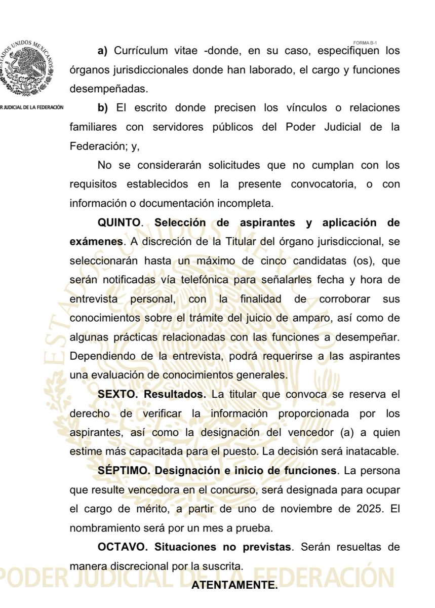 Marangeles29's tweet image. #PoderJudicial. En #Tijuana se solicita secretario(a) particular para juzgado de Distrito. ¿Cuántos juzgadores “electos” no cumplen con los requisitos de la convocatoria? #Atínale 🎯
#ReformaJudicial #ElecciónJudicial