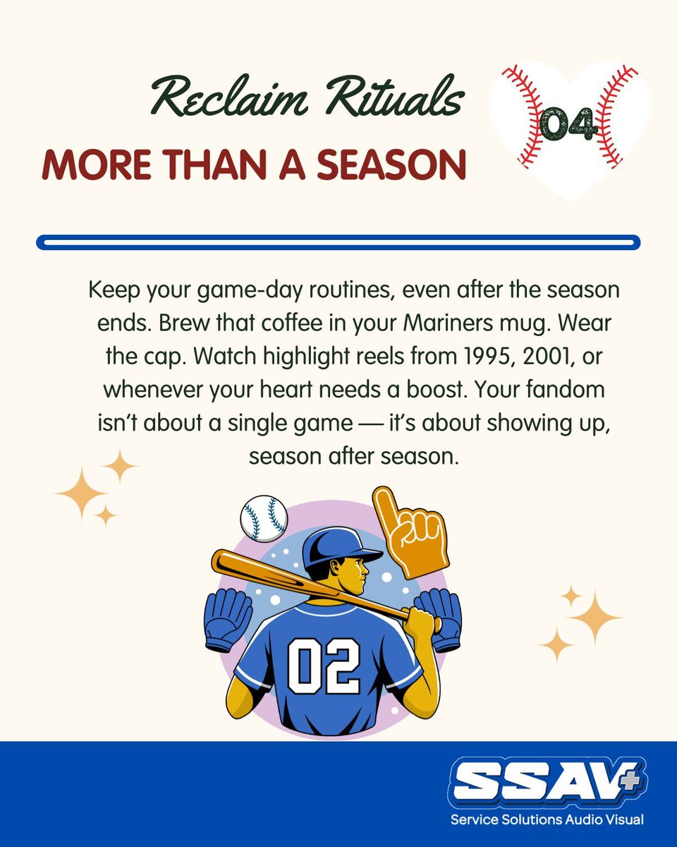 SSAudioVisual's tweet image. At SSAV, we&apos;re not just passionate about technology — we&apos;re passionate about our community. And like so many in the Pacific Northwest, we’re proud, devoted fans of the Seattle Mariners! Until next season — we’ll be watching, waiting, and staying true to the blue. 💙#Mariners