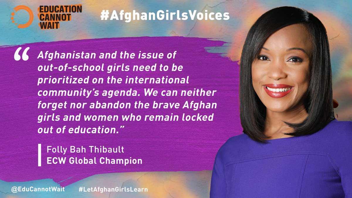 💔4 years💔

“#Afghanistan &amp; the issue of out-of-school girls need to be prioritized on the intl. community’s agenda. We can neither forget nor abandon the brave 🇦🇫girls &amp; women who remain locked out of #education.” ~@FollyBahAJE

#AfghanGirlsVoices➡️educationcannotwait.org/afghan-girls-v…