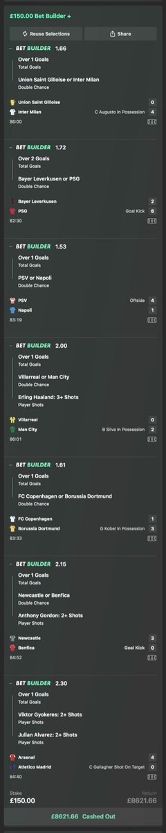 footyhustle's tweet image. 🏆 UEFA CHAMPIONS VIP BET! 🏆
💰 £8,621 CASH OUT — and it STILL WON full-time! 🤯🔥
Elite precision from the VIPs once again ⚽️

🎁 £1,000 GIVEAWAY to celebrate!
❤️ Like
🔁 Retweet
💬 Comment “VIP”
👥 Follow @footyhustle