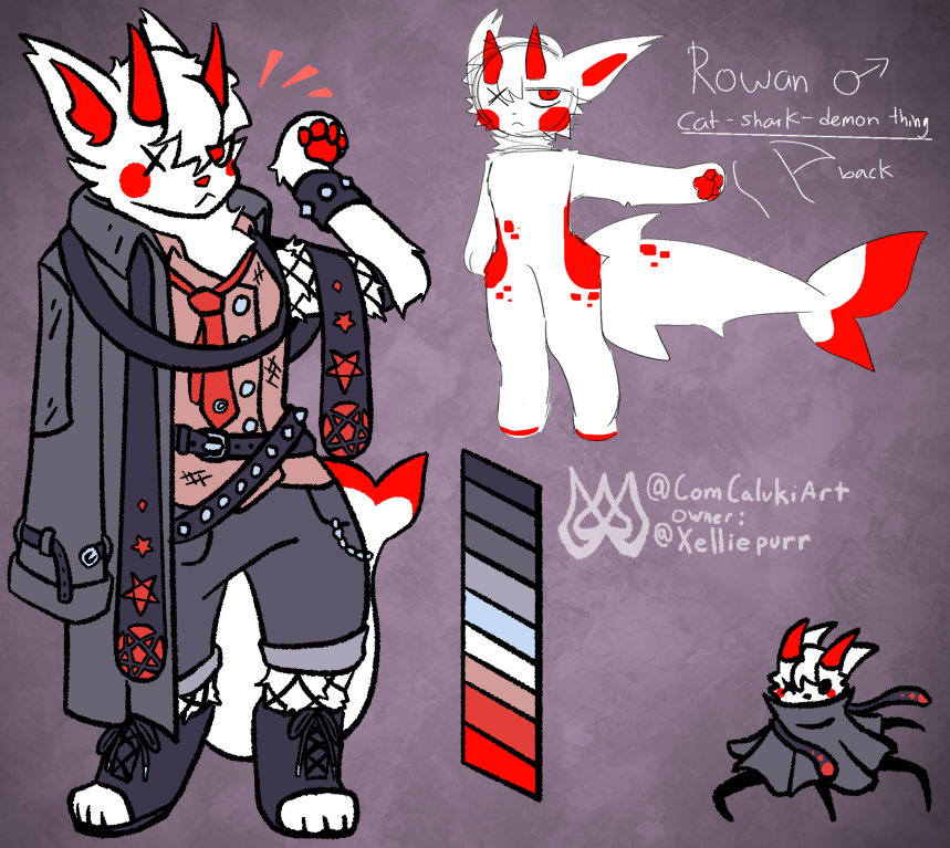 ComCalukiArt's tweet photo. Outfit reference for @xelliepurr , my half of our art trade!  If you know him, you might be able to guess what inspired the Stole. Original Character is by @MezzPezz. It was a pleasure!

#furry #furryart https://t.co/UR9C7kE7Tk