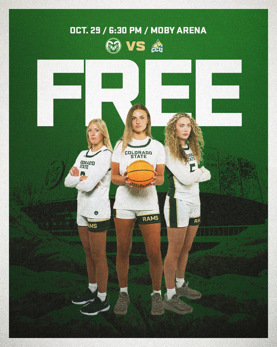 Nothing better than FREE HOOPS 🐏🏀

We expect to see you ALL at Moby next Wednesday for our free exhibition against Colorado Christian 👀

#Relentless x #CSURams