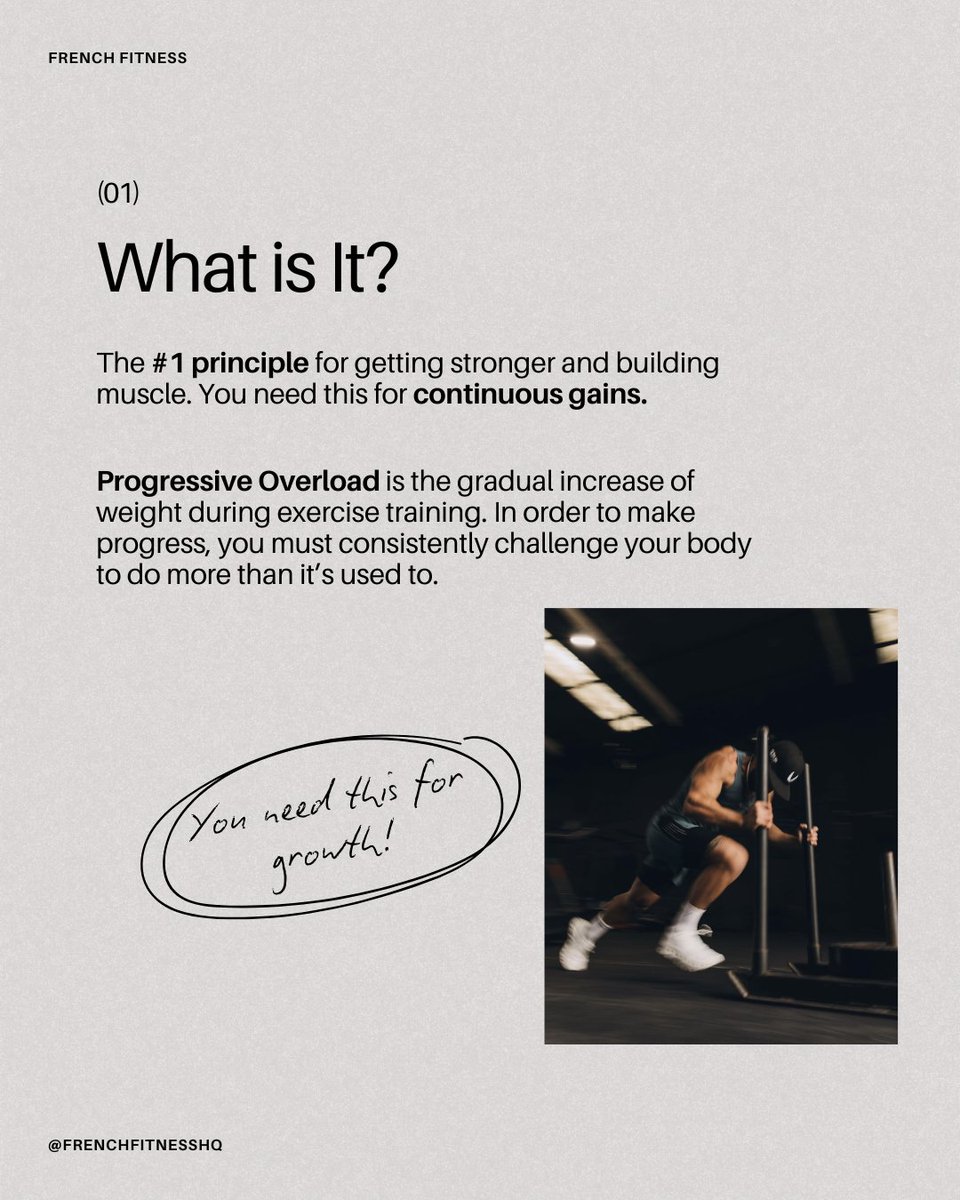 FrenchFitnesshq's tweet image. What is the one non-negotiable rule for getting stronger and building muscle? It’s Progressive Overload. 💪

Understanding how to implement progressive overload is what separates those who plateau from those who make progress year after year.

#ProgressiveOverload #GymTips