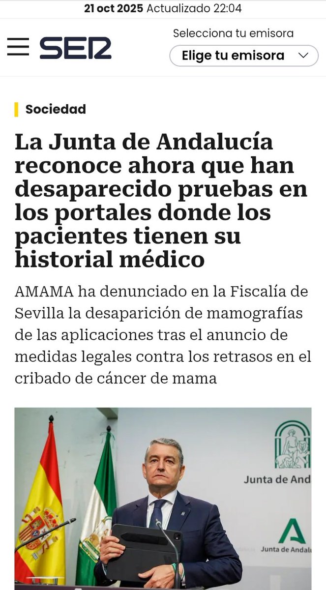 Antonio Sanz: "En ningún caso se ha eliminado ninguna prueba ni historia clínica por parte del SAS. Le pedimos a Amama que deje de lanzar infundios que desprestigian a los profesionales del sistema público".