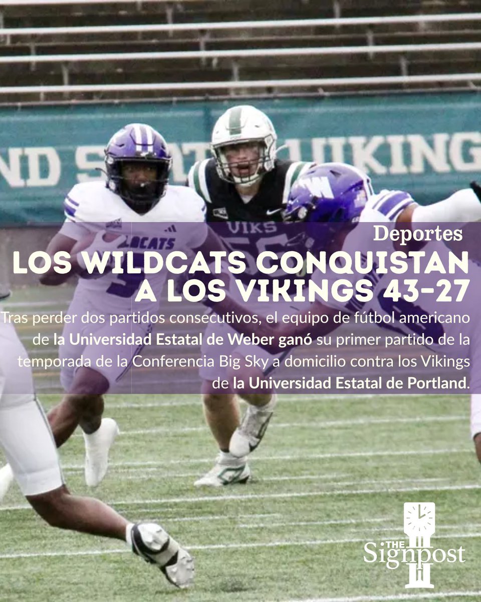 WSUSignpost's tweet image. ⬆️ Read the whole story on our website, link in bio!

✍️: Gavin Nelson | Sports Editor, the Signpost
✍️: Davin Roman Aros | Sports Co-Editor, the Signpost
📸: Weber State Athletics

#Weberstate #WSU #Portlandstate #PSU #Wildcats #Football #Ogden #Utah #Utahnews #Ogdennews