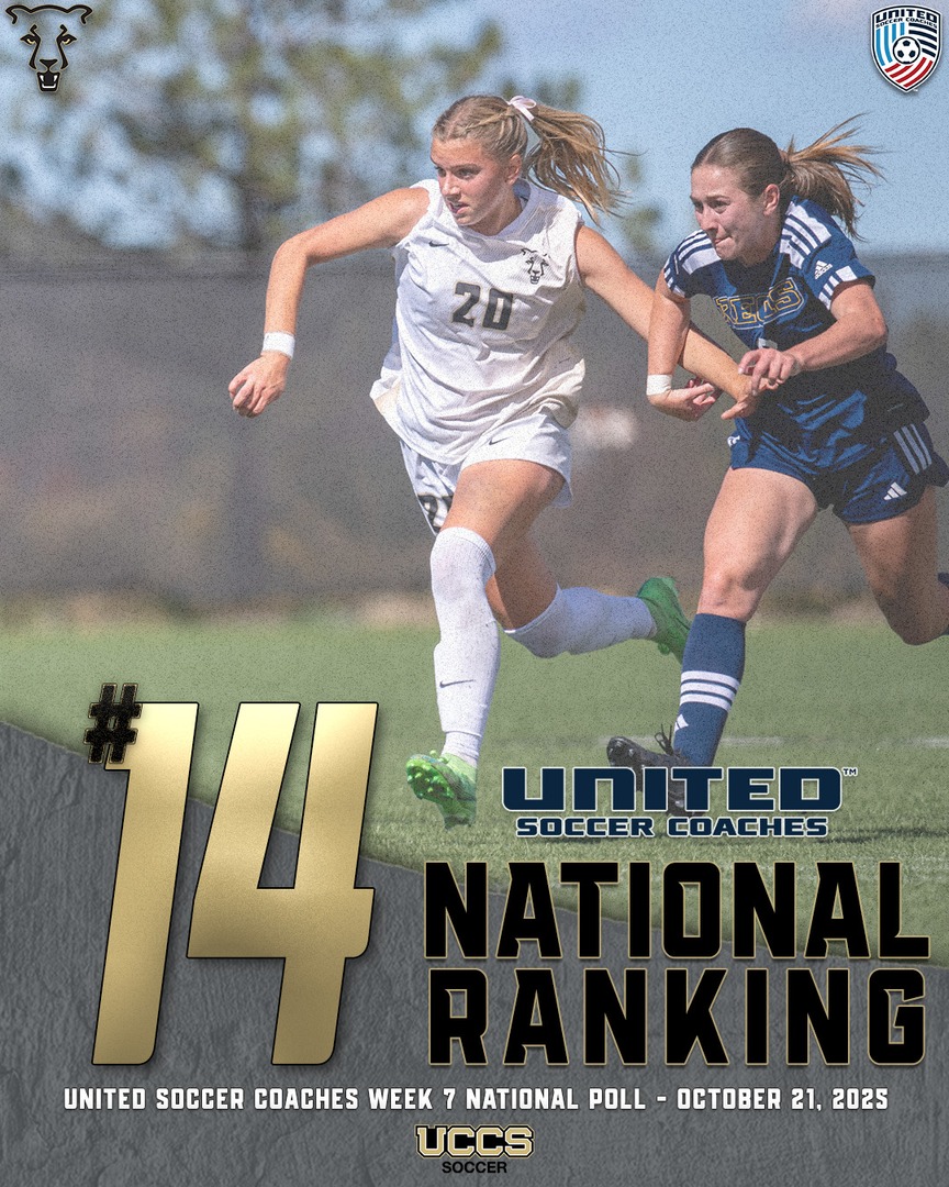 ⚽️ UCCS Women's Soccer enters the penultimate week of the regular season as the #14 team in Division II!

🖥️ : gomountainlions.com/news/2025/10/2… 

#GoMountainLions #RMACwsoc
